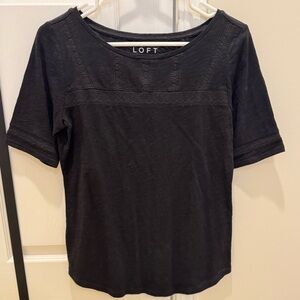 LOFT Classic Black Short Sleeve Tee